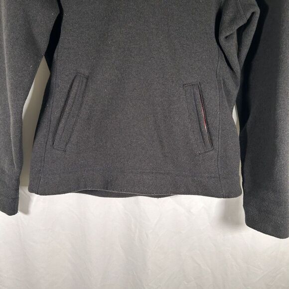 North Face Hoodie Sweater Women's Small Black Fleece Pockets Snap Neck - Picture 3 of 12